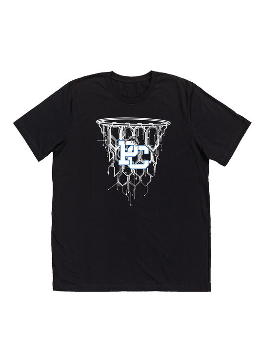 Polk County Schools Basketball PC Circuit Net in White Short Sleeve T-shirt
