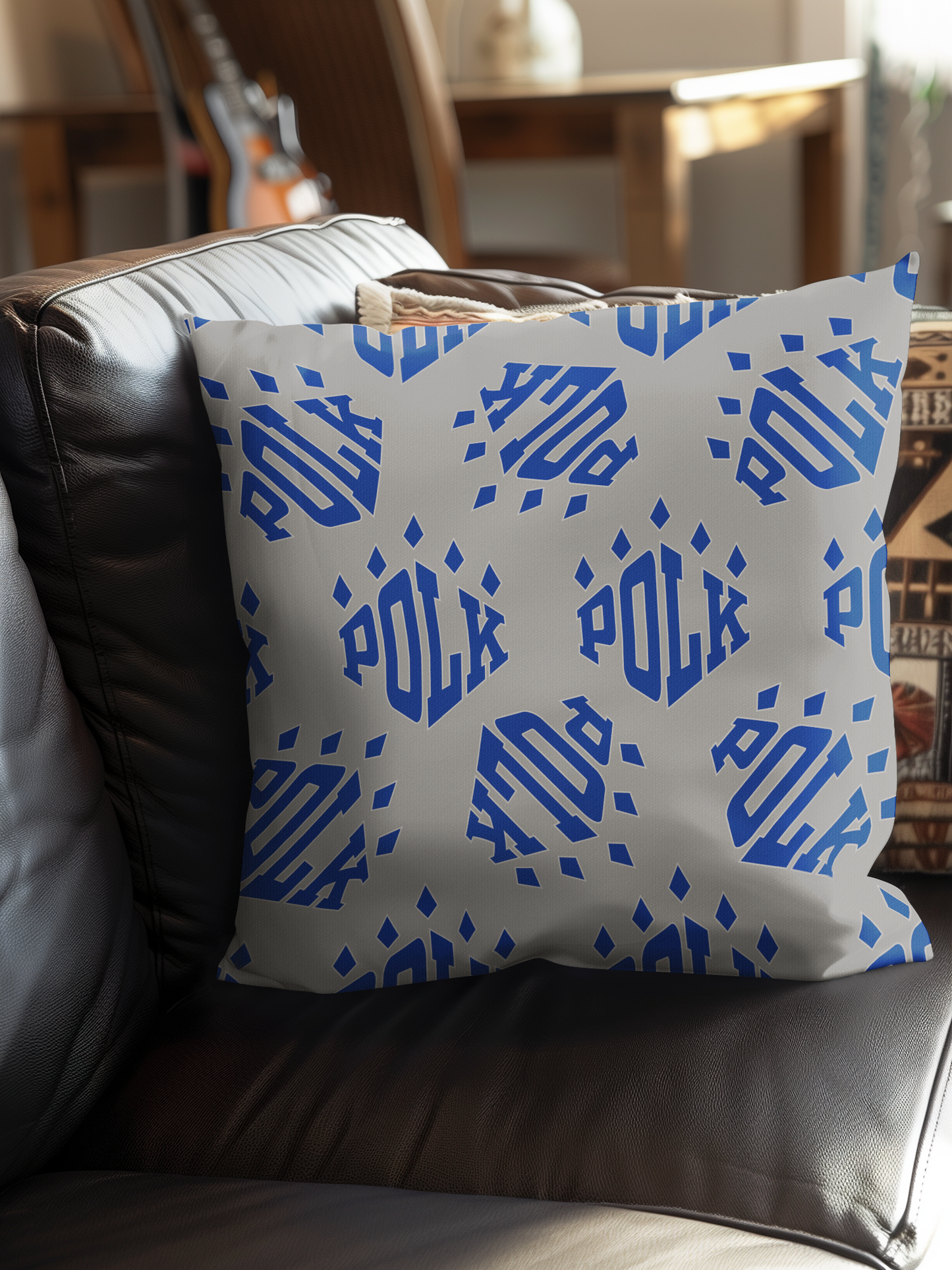 Polk Logo Pattern Throw Pillow