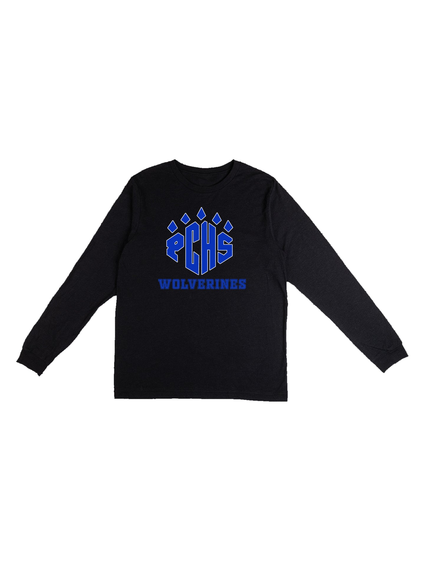 PCHS Wolverines Blue Paw Logo Long Sleeve T-shirt