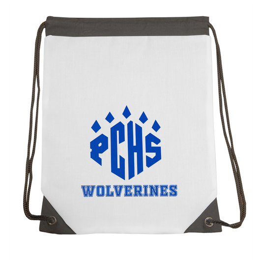 PCHS Wolverines Blue Paw Logo Drawstring Gymbag