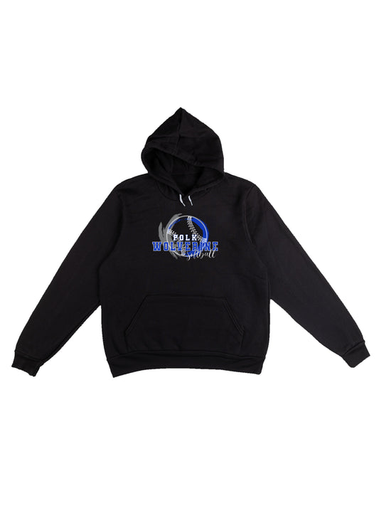 Polk County Wolverines Softball Fleece Pullover Hoodie