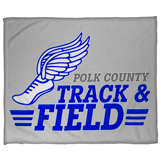Polk County Schools Track & Field Blue Logo 50"x60" Fleece Blanket