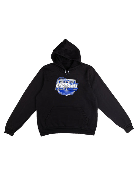 Polk County Wolverines Shield Logo Softball Fleece Pullover Hoodie