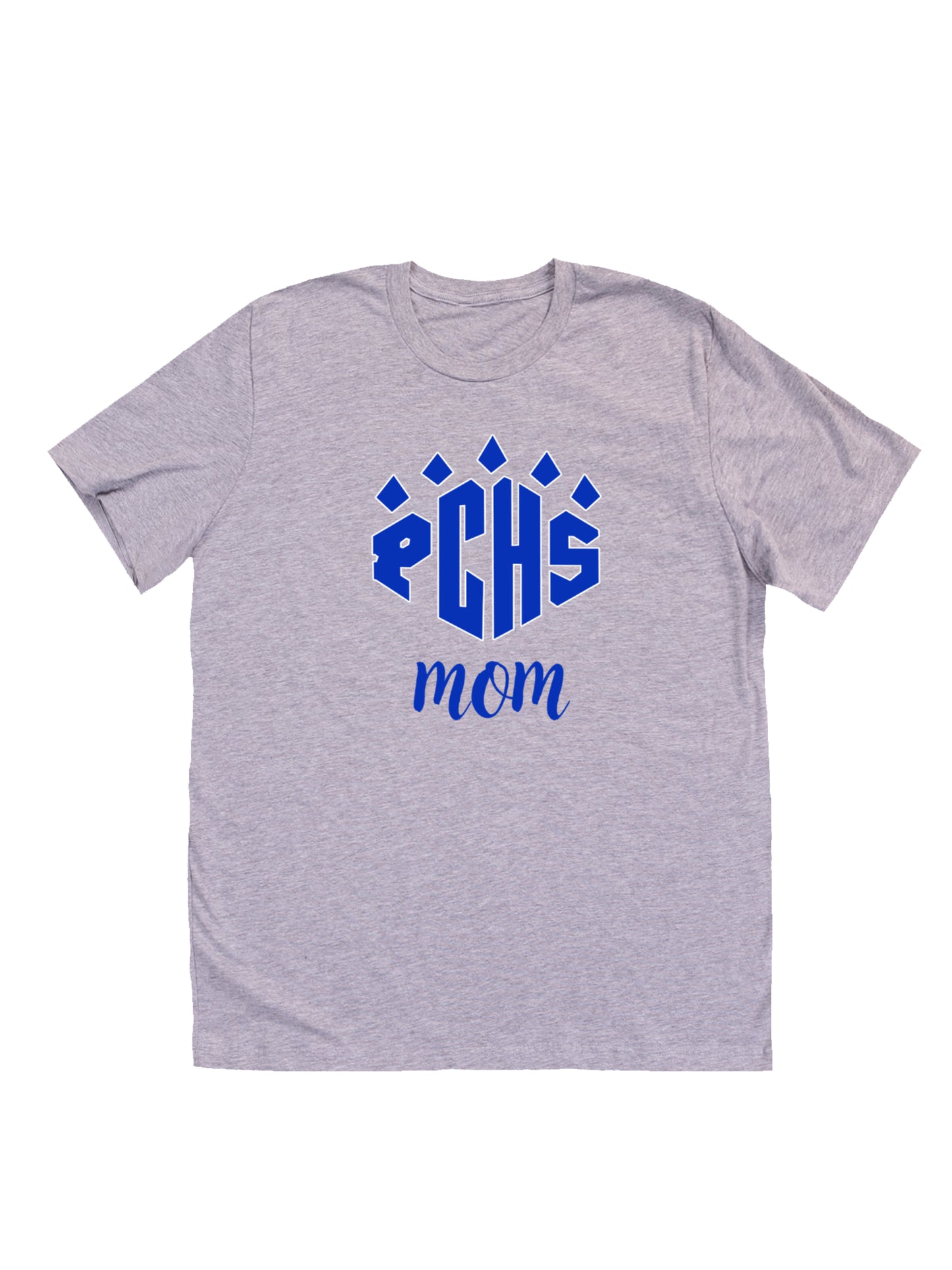 "PCHS Mom" Blue Logo with Blue Text Short Sleeve T-Shirt