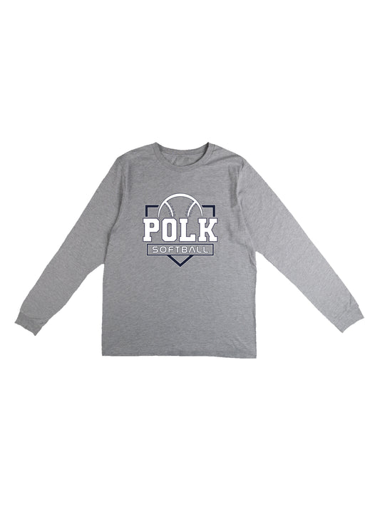 POLK Softball Logo Long Sleeve T-shirt