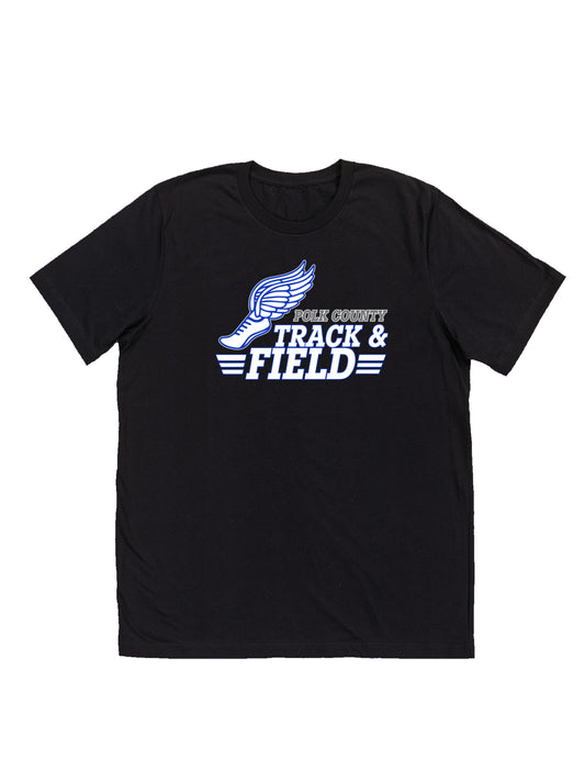 Polk County Schools Track & Field White Logo Short Sleeve T-shirt