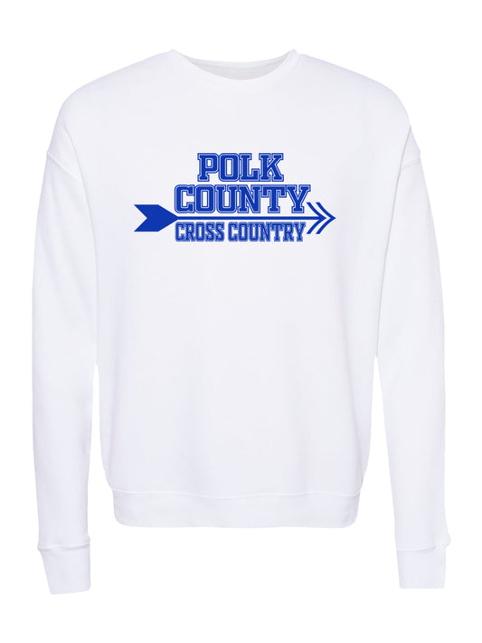 Polk County Cross Country Blue Logo Fleece Sweatshirt