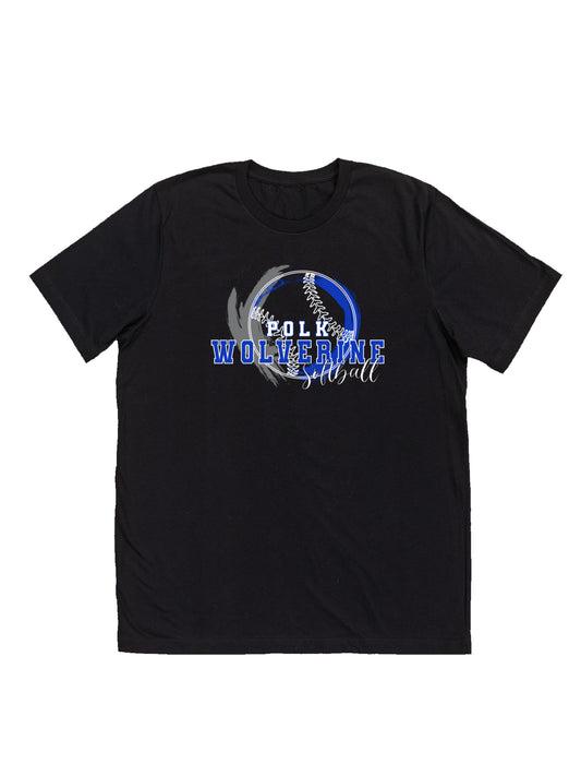 Polk County Wolverines Softball Short Sleeve T-shirt