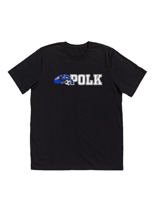Polk County Wolverine with Soccer Ball White Logo Jersey Short Sleeve T-shirt