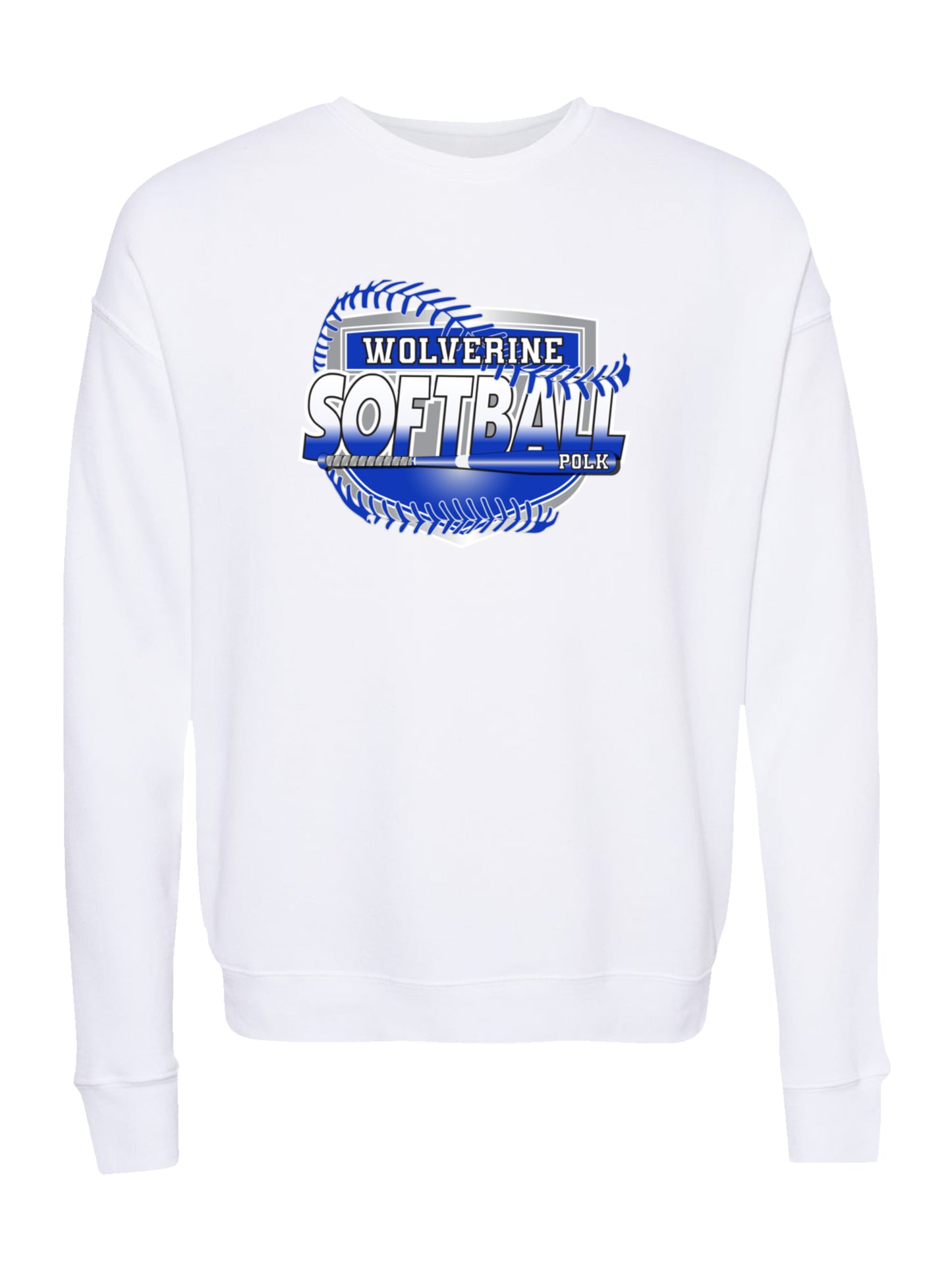 Polk County Wolverines Shield Logo Softball Fleece Sweatshirt