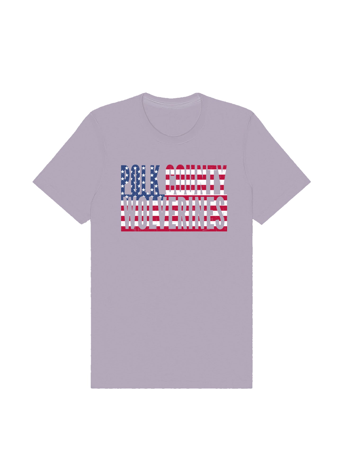 Polk County Wolverines US Flag Design Short Sleeve T-shirt