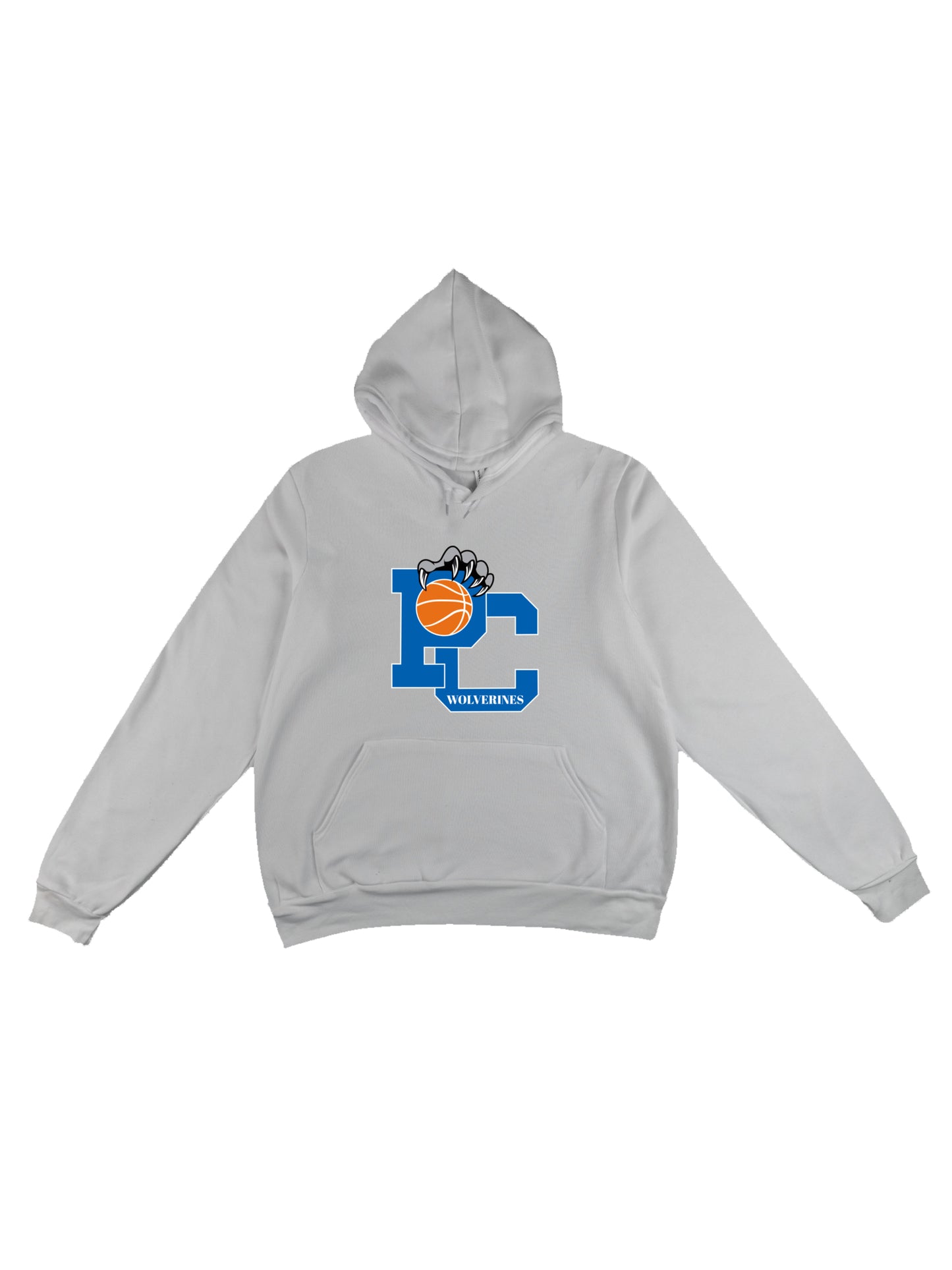Polk County Basketball Wolverines Claws in Blue Fleece Pullover Hoodie