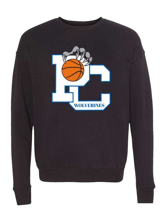 Polk County Basketball Wolverines Claws in White Fleece Sweatshirt