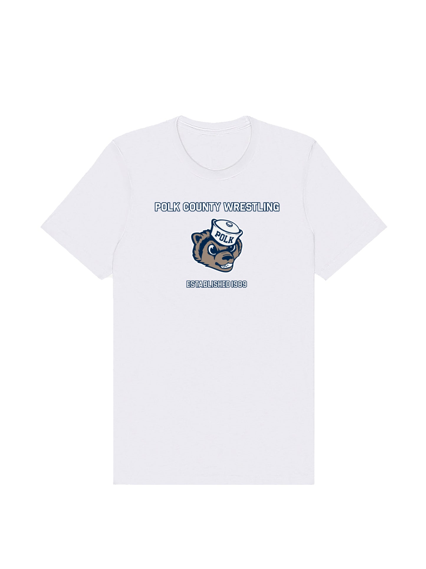 Polk County Wrestling with Mascot Design with Men Jersey Short Sleeve Tee
