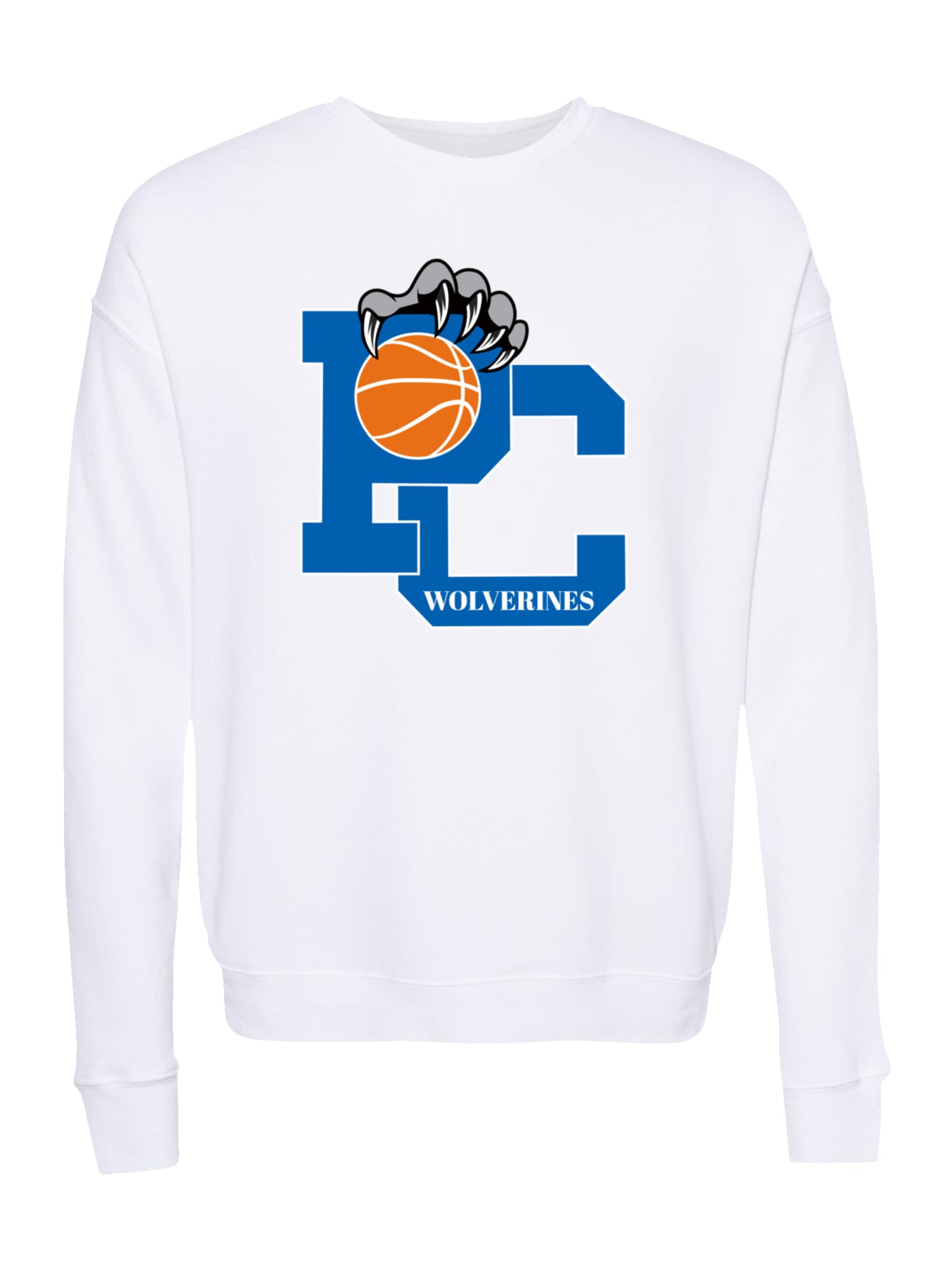 Polk County Basketball Wolverines Claws in Blue Fleece Sweatshirt