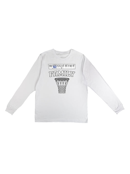 Polk County "Wolverine Family" + Basketball Net Long Sleeve T-shirt