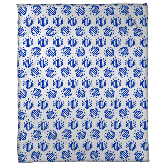 Polk Paw Logo Pattern, Blue 50"x60" Fleece Blanket