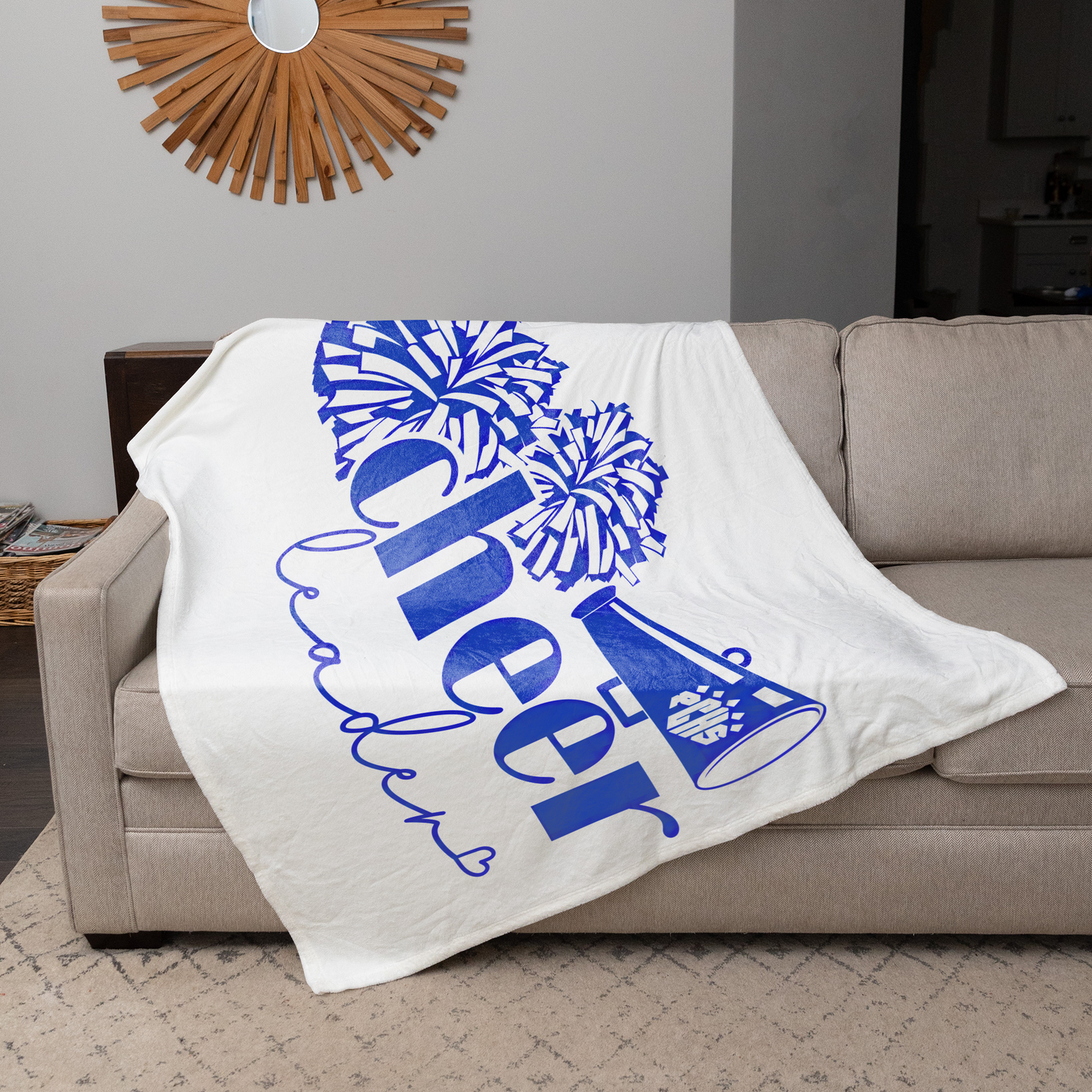 PCHS Cheerleading PomPoms & Horn 50"x60" Fleece Blanket