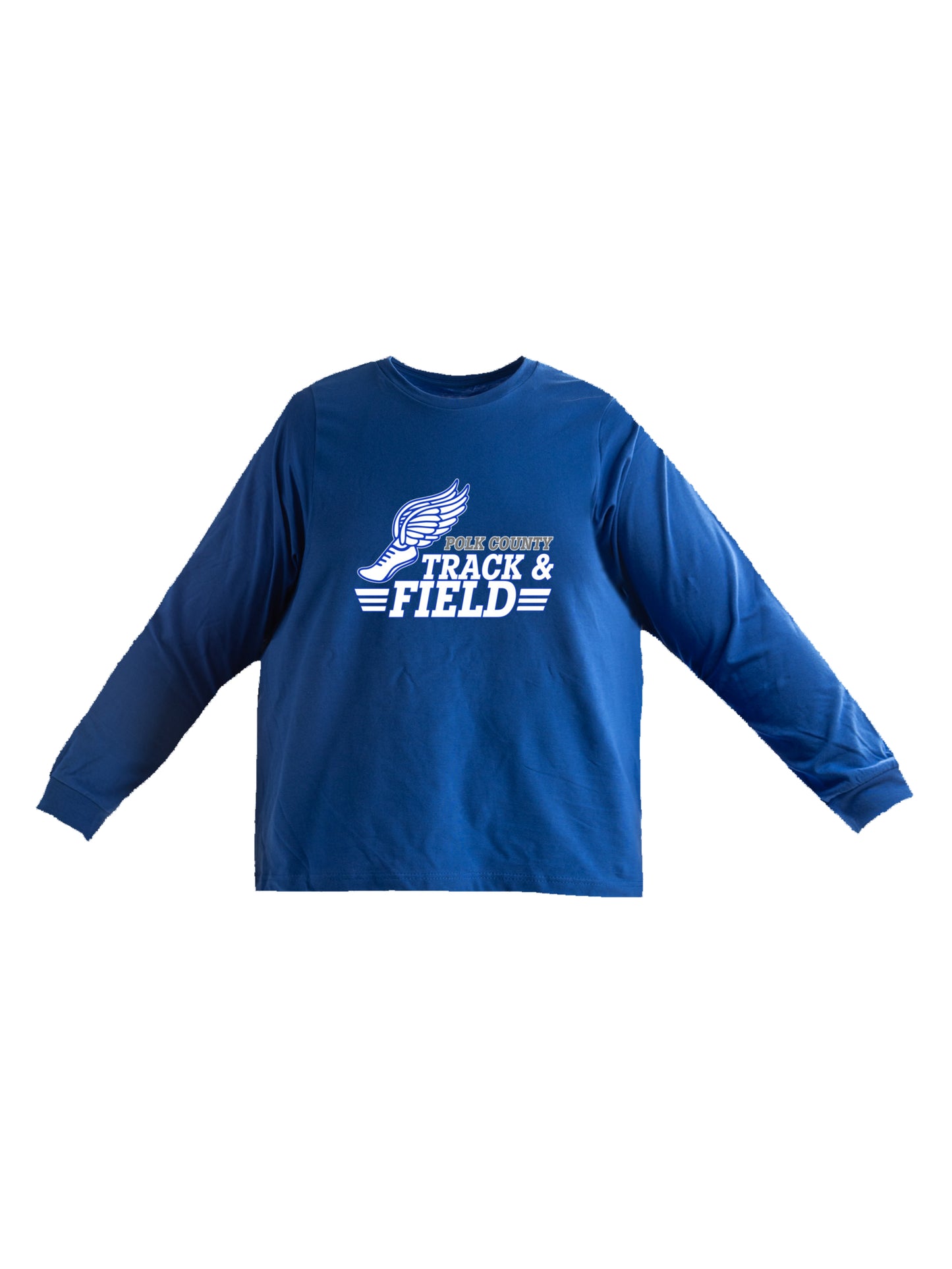 Polk County Schools Track & Field White Logo Long Sleeve T-shirt