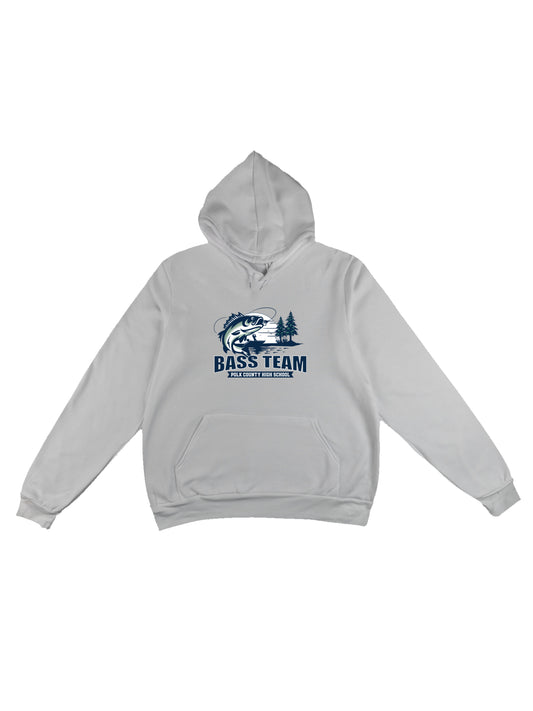 PCHS Bass Team Fishing Scene Design with Men Sponge Fleece Pullover Hoodie