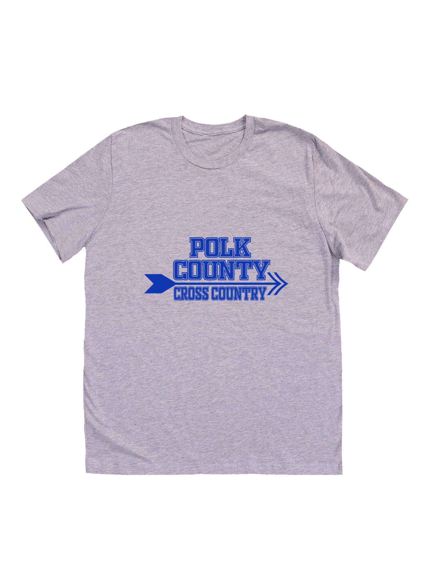 Polk County Cross Country Blue Logo Short Sleeve T-shirt