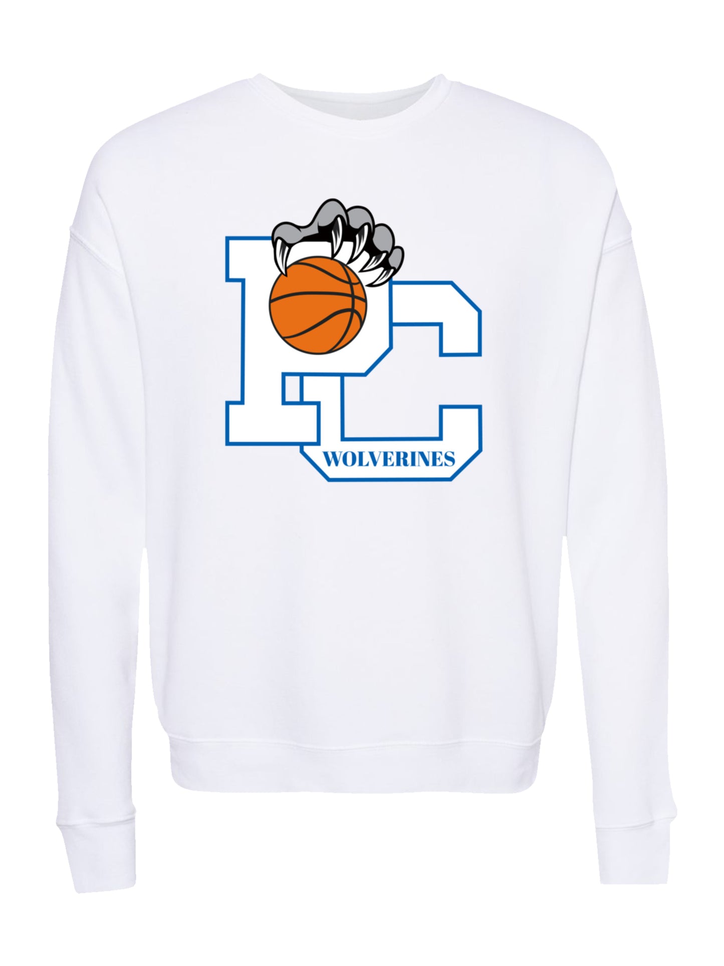 Polk County Basketball Wolverines Claws in White Fleece Sweatshirt