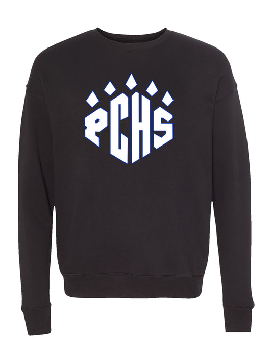 PCHS Paw Logo in White Fleece Sweatshirt