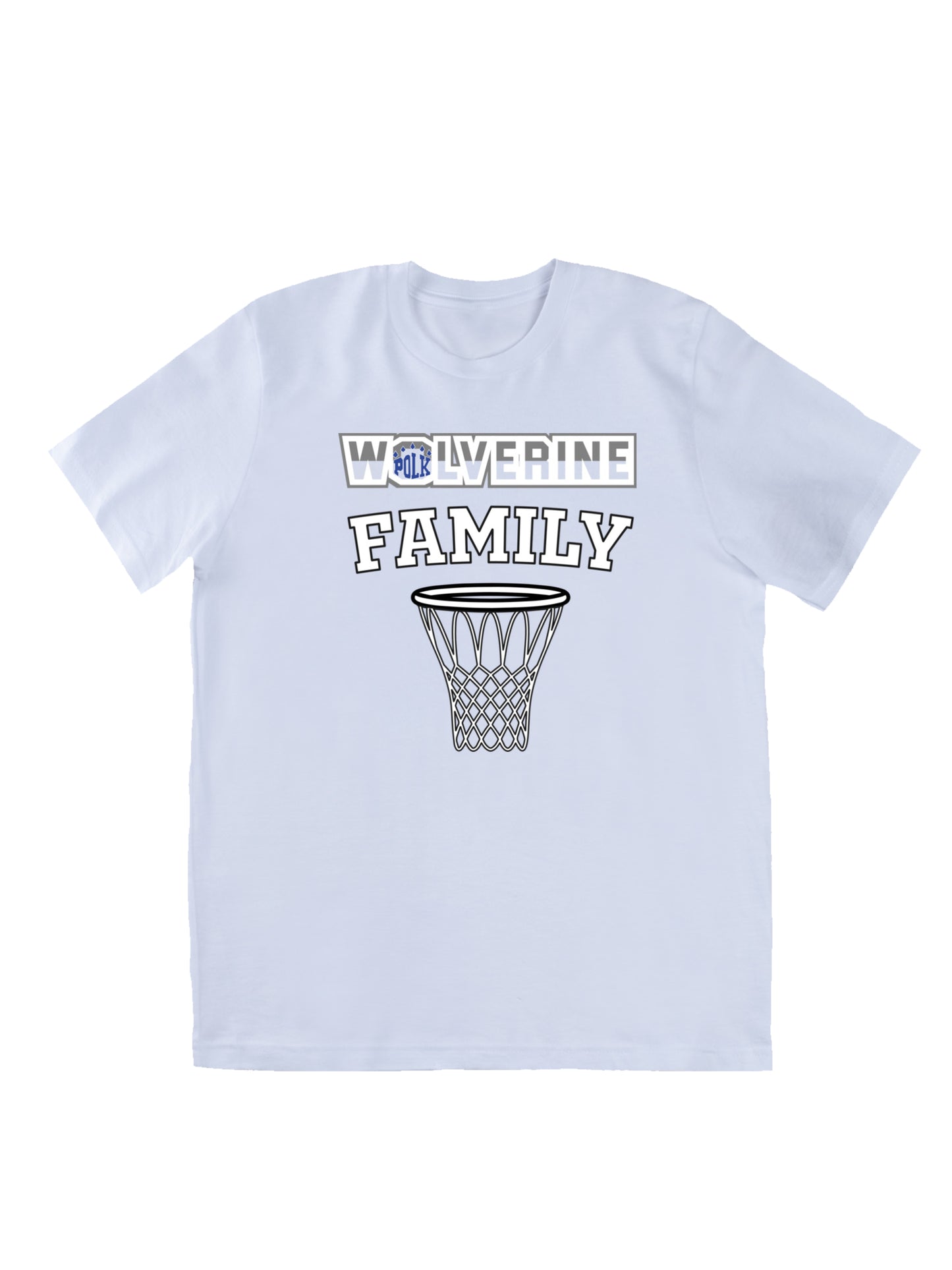 Polk County "Wolverine Family" + Basketball Net Short Sleeve T-shirt