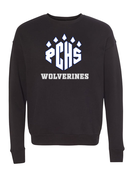 PCHS Paw Wolverines White Logo Fleece Sweatshirt