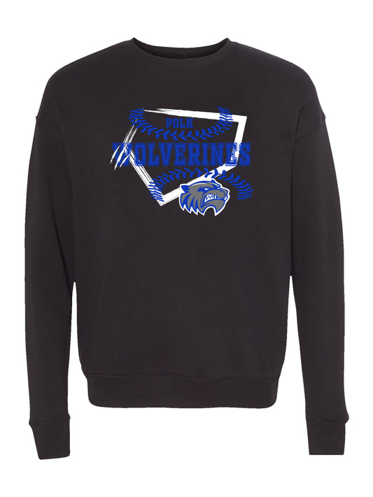 Polk County Schools Wolverines Homeplate Blue Logo Fleece Sweatshirt