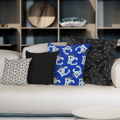PC Wolverines Claw Logo Pattern on Blue Throw Pillows