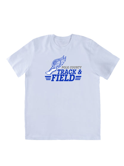 Polk County Schools Track & Field Blue Logo Short Sleeve T-shirt