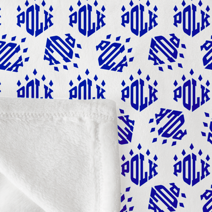 Polk Paw Logo Pattern, Blue 50"x60" Fleece Blanket