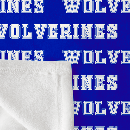 Wolverines White Text Pattern 50"x60" Fleece Blanket
