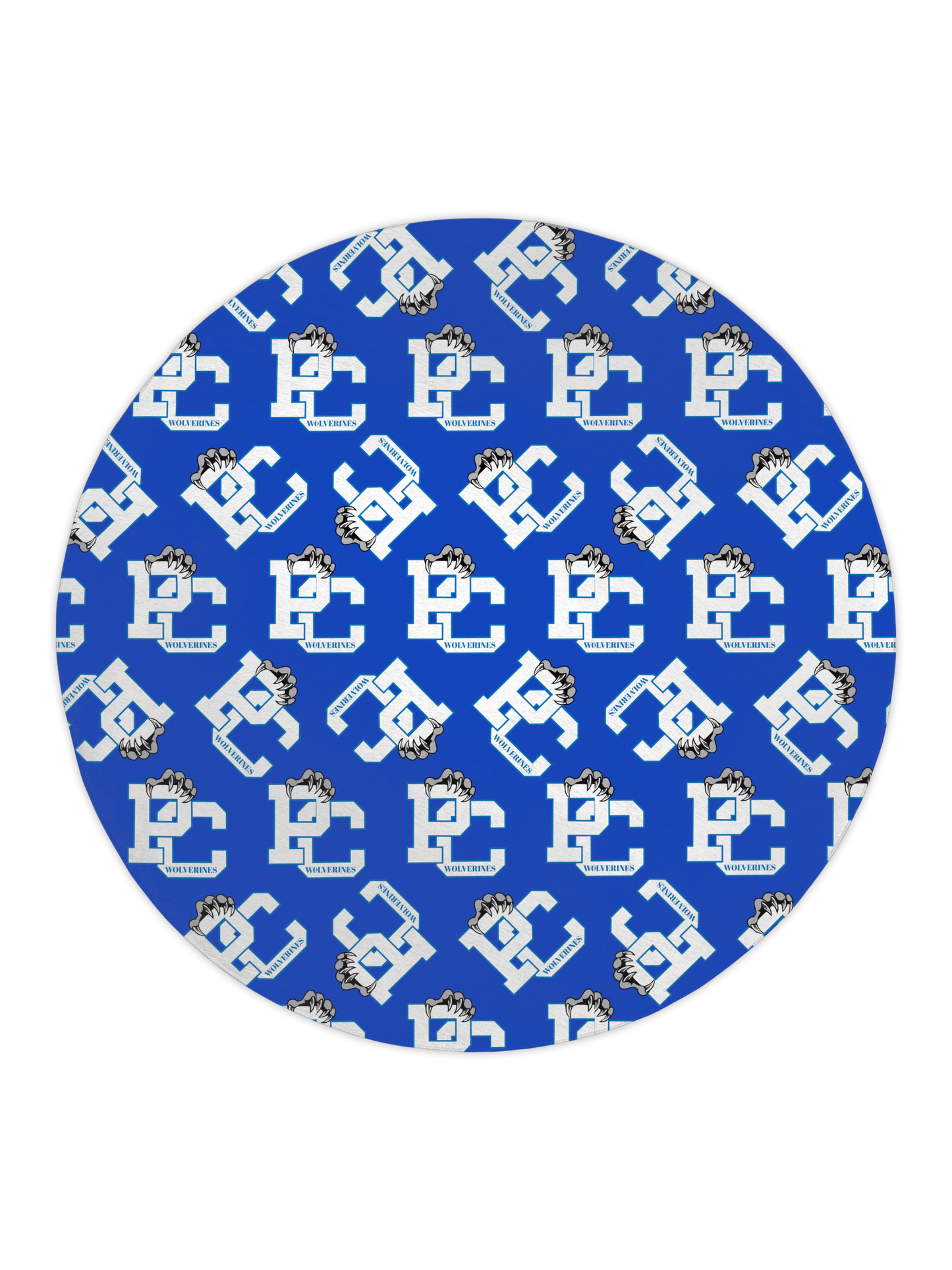 PC Wolverines Claw Logo Pattern 5' Round Area Rug