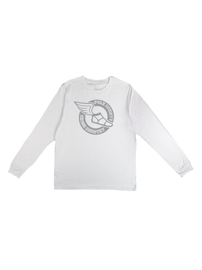 Polk County Cross Country Winged Shoe, Grey Long Sleeve T-shirt