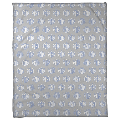 PCHS Paw Logo Pattern, White 50"x60" Fleece Blanket