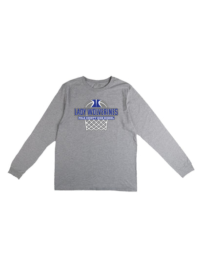 Lady Wolverines PCHS Basketball Design Long Sleeve T-shirt