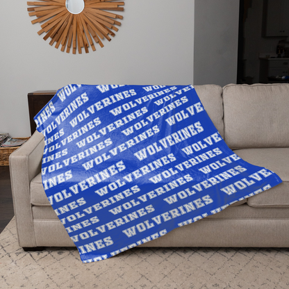 Wolverines White Text Pattern 50"x60" Fleece Blanket
