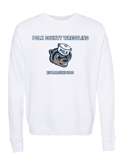 Polk County Wrestling with Mascot Design Fleece Sweatshirt