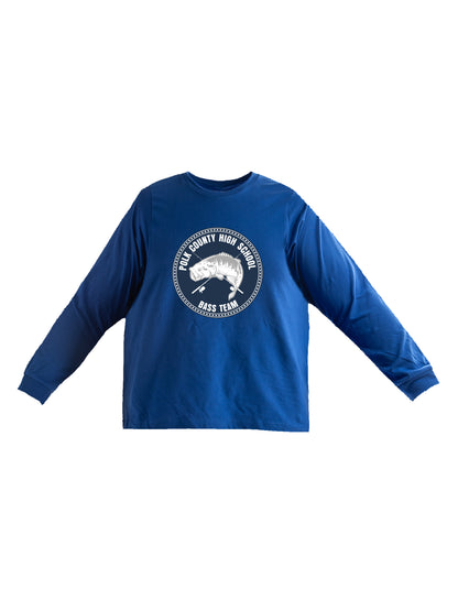 PCHS Bass Team Patch Design Long Sleeve T-shirt