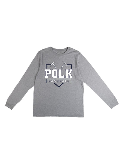 POLK Baseball Logo Long Sleeve T-shirt