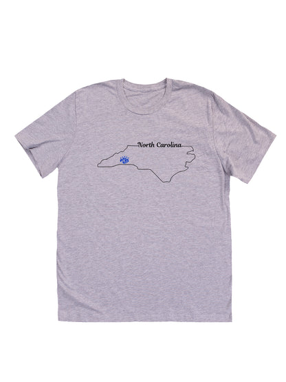 North Carolina Outline & PCHS Paw Logo Short Sleeve T-shirt