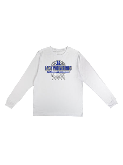 Lady Wolverines PCHS Basketball Design Long Sleeve T-shirt