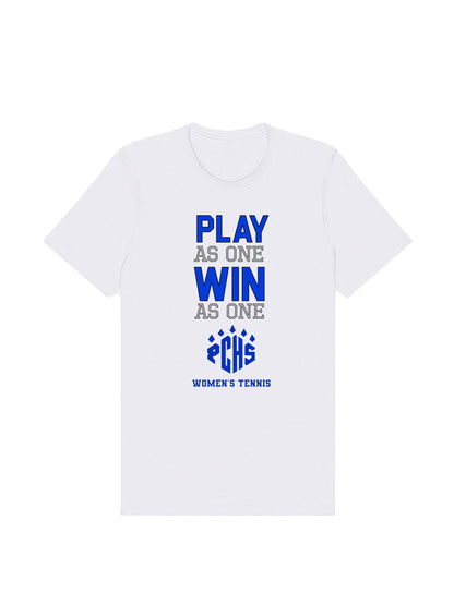 PCHS Women's Tennis Play As One with Men Jersey Short Sleeve Tee