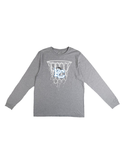 Polk County Schools Basketball PC Circuit Net in White Long Sleeve T-shirt