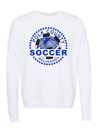 Polk County Wolverines Blue Logo Fleece Drop Shoulder Sweatshirt