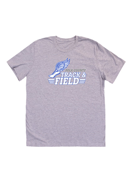 Polk County Schools Track & Field White Logo Short Sleeve T-shirt