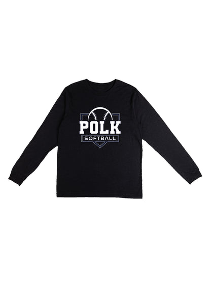 POLK Softball Logo Long Sleeve T-shirt
