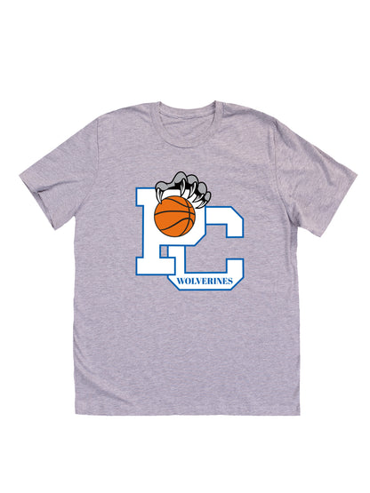 Polk County Basketball Wolverines Claws in White Short Sleeve T-shirt